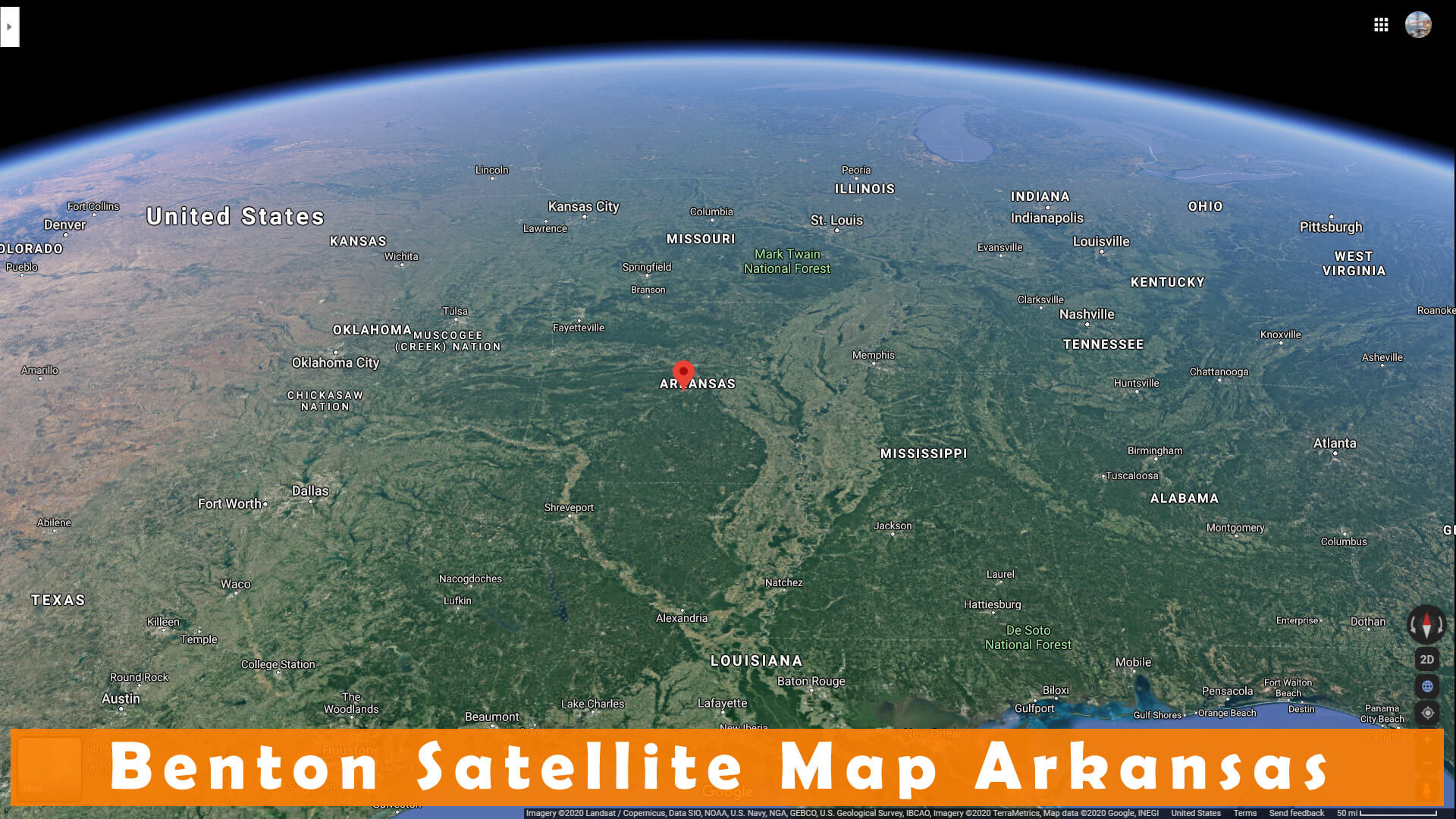 Benton Satellite Map Arkansas